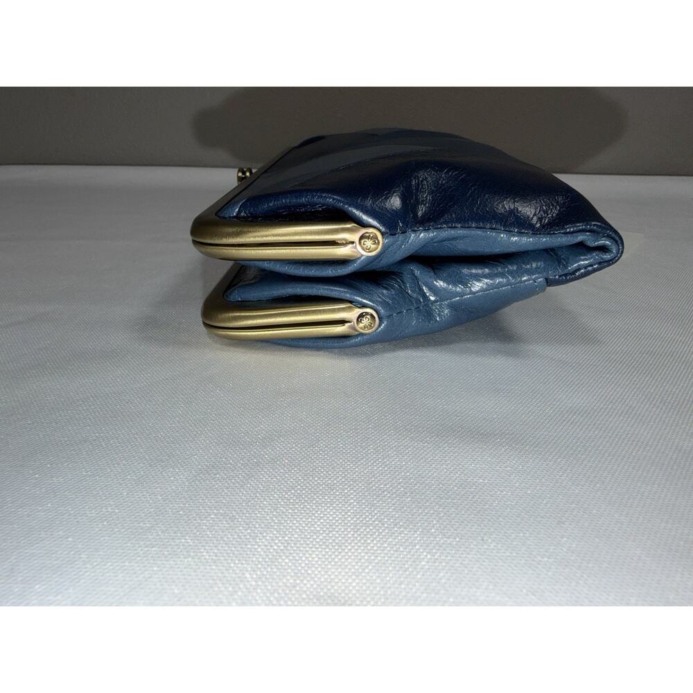 Hobo International Lauren Double Frame Wallet Clutch Riviera Blue Shades Patches - Picture 4 of 12